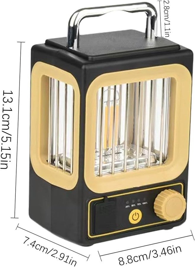 COZIESS 1Pcs, Solar Camping Lantern Rechargeable | Vintage LED Camping Light with Progressive Light Modes | Dimmable Retro Outdoor Lamp for Camping, Hiking, Emergency & Home Decor. - Image 2